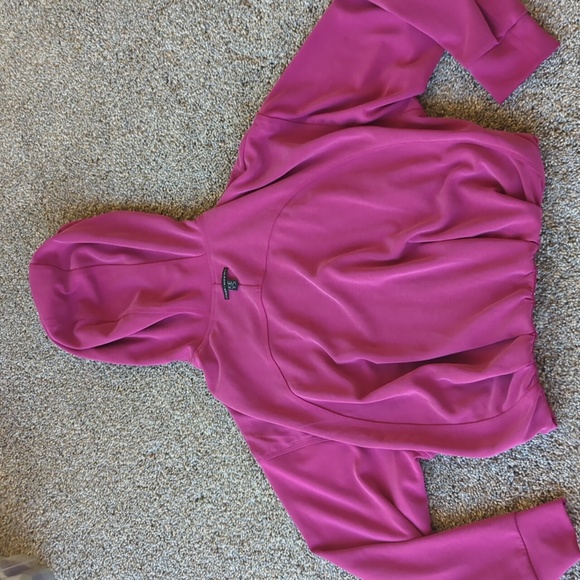 Athleta Allyson Felix Seasoft Full Zip Bubble Hem Hoodie - Fuscia S - Picture 6 of 7